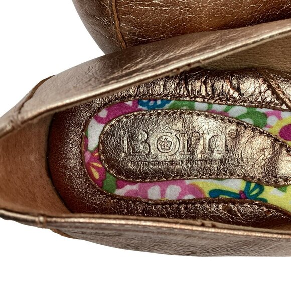 Born Handcrafted Womens 8M Copper Leather Flats - Picture 11 of 13